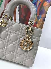 Dior Small Lady Abcdior Bag Cannage Lambskin Gray M0538 20cm  - 2