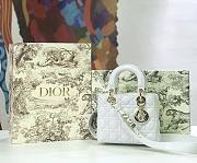 Dior Small Lady Abcdior Bag Cannage Lambskin White M0538 20cm  - 1