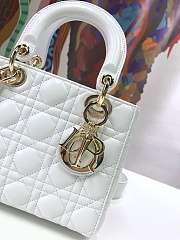 Dior Small Lady Abcdior Bag Cannage Lambskin White M0538 20cm  - 2