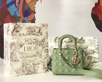 Dior Small Lady Abcdior Bag Cannage Lambskin Green M0538 20cm 