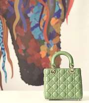 Dior Small Lady Abcdior Bag Cannage Lambskin Green M0538 20cm  - 5