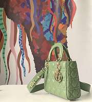 Dior Small Lady Abcdior Bag Cannage Lambskin Green M0538 20cm  - 3