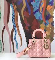 Dior Small Lady Abcdior Bag Cannage Lambskin Pink M0538 20cm  - 5