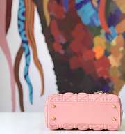 Dior Small Lady Abcdior Bag Cannage Lambskin Pink M0538 20cm  - 4