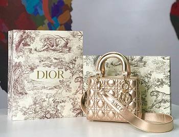 Dior Small Lady Abcdior Bag Cannage Lambskin Gold-tone M0538 20cm 