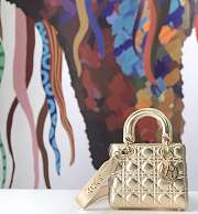 Dior Small Lady Abcdior Bag Cannage Lambskin Gold-tone M0538 20cm  - 6