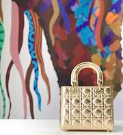 Dior Small Lady Abcdior Bag Cannage Lambskin Gold-tone M0538 20cm  - 4