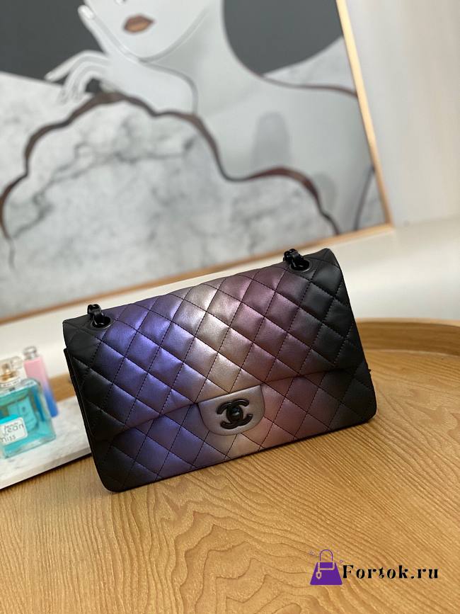 Chanel Evening Shoulder Flap Bag Multicolor Black/Pink 25x15x6cm - 1