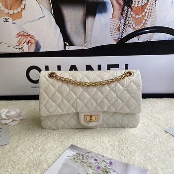 Chanel 2.55 Reissue Handbag Aged Calfskin White A37586 16x24x7.5cm