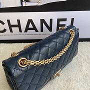 Chanel 2.55 Reissue Handbag Aged Calfskin Navy Blue A37586 16x24x7.5cm - 5