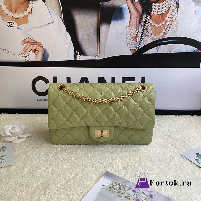 Chanel 2.55 Reissue Handbag Aged Calfskin Green A37586 16x24x7.5cm - 1