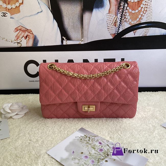 Chanel 2.55 Reissue Handbag Aged Calfskin Pink A37586 16x24x7.5cm - 1