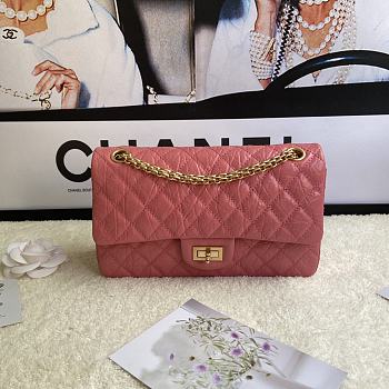 Chanel 2.55 Reissue Handbag Aged Calfskin Pink A37586 16x24x7.5cm