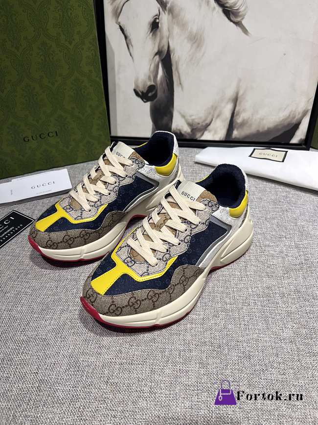 Gucci GG Rhyton Sneaker Beige/Yellow 620185 - 1