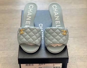 Chanel Mules Lambskin Leather Light Blue G38820 60mm