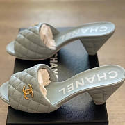Chanel Mules Lambskin Leather Light Blue G38820 60mm - 4