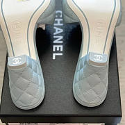 Chanel Mules Lambskin Leather Light Blue G38820 60mm - 3