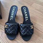 Chanel Mules Lambskin Leather Black G38820 60mm - 1