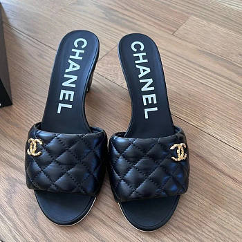 Chanel Mules Lambskin Leather Black G38820 60mm