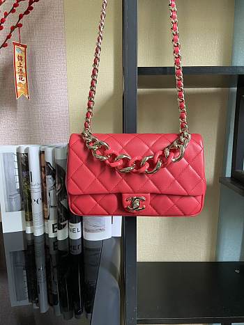 Chanel Chain Flap Bag Red AS1354 16x24x6cm
