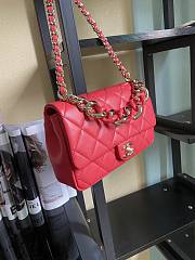 Chanel Chain Flap Bag Red AS1354 16x24x6cm - 4