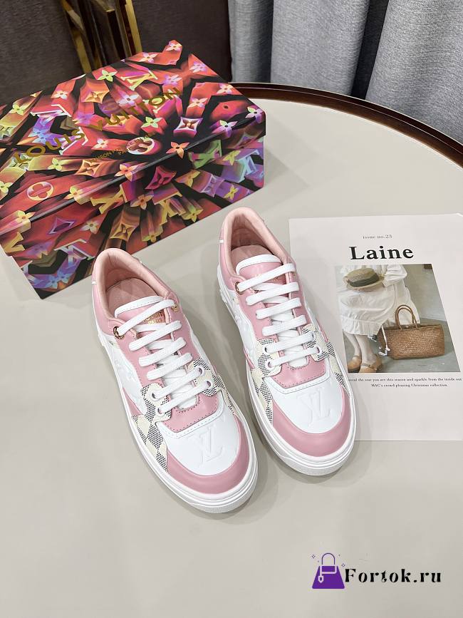 Louis Vuitton Time Out Sneaker White/Pink 1A9PYW - 1