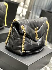 Ysl Medium Puffer Bag Gold Metal Black In Leather 5774751 35x23x13.5cm - 6