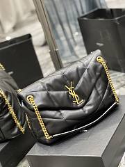 Ysl Medium Puffer Bag Gold Metal Black In Leather 5774751 35x23x13.5cm - 5