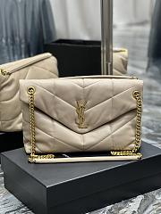 Ysl Medium Puffer Bag Gold Metal Beige In Leather 5774751 35x23x13.5cm - 1