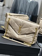 Ysl Medium Puffer Bag Gold Metal Beige In Leather 5774751 35x23x13.5cm - 6