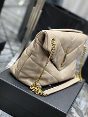 Ysl Medium Puffer Bag Gold Metal Beige In Leather 5774751 35x23x13.5cm - 5