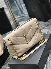 Ysl Medium Puffer Bag Gold Metal Beige In Leather 5774751 35x23x13.5cm - 3