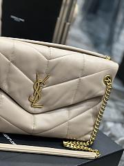 Ysl Medium Puffer Bag Gold Metal Beige In Leather 5774751 35x23x13.5cm - 2