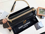 Ysl Medium Sunset Chain Bag In Crocodile Leather Black Gold-tone Metal 442906 22x16x8cm - 4