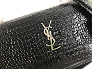 Ysl Medium Sunset Chain Bag In Crocodile Leather Black Silver-tone Metal 442906 22x16x8cm - 6