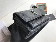 Ysl Medium Sunset Chain Bag In Crocodile Leather Black Silver-tone Metal 442906 22x16x8cm - 4