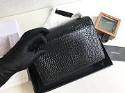 Ysl Medium Sunset Chain Bag In Crocodile Leather Black Silver-tone Metal 442906 22x16x8cm - 3