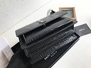 Ysl Medium Sunset Chain Bag In Crocodile Leather Black Silver-tone Metal 442906 22x16x8cm - 2