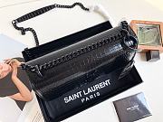 Ysl Medium Sunset Chain Bag In Crocodile Leather Black Black-tone Metal 442906 22x16x8cm - 5