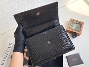 Ysl Medium Sunset Chain Bag In Crocodile Leather Black Black-tone Metal 442906 22x16x8cm - 4