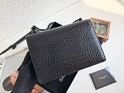 Ysl Medium Sunset Chain Bag In Crocodile Leather Black Black-tone Metal 442906 22x16x8cm - 3