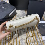 Ysl Medium Sunset Chain Bag In Crocodile Leather White Gold-tone Metal 442906 22x16x8cm - 2