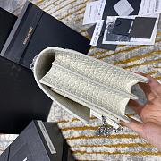 Ysl Medium Sunset Chain Bag In Crocodile Leather White Silver-tone Metal 442906 22x16x8cm - 6