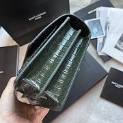 Ysl Medium Sunset Chain Bag In Crocodile Leather Green 442906 22x16x8cm - 5