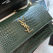 Ysl Medium Sunset Chain Bag In Crocodile Leather Green 442906 22x16x8cm - 3