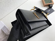 Ysl Medium Sunset Chain Bag In Leather Black Gold-tone Metal 442906 22x16x8cm - 3