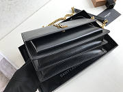 Ysl Medium Sunset Chain Bag In Leather Black Gold-tone Metal 442906 22x16x8cm - 4