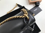 Ysl Medium Sunset Chain Bag In Leather Black Gold-tone Metal 442906 22x16x8cm - 5