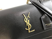 Ysl Medium Sunset Chain Bag In Leather Black Gold-tone Metal 442906 22x16x8cm - 6