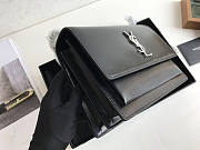 Ysl Medium Sunset Chain Bag In Leather Black Silver-tone Metal 442906 22x16x8cm - 6